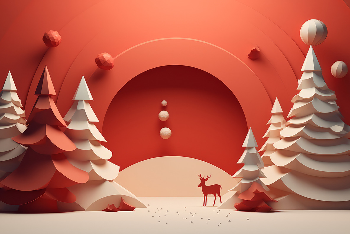 Phong cách 3D tạo chiều sâu ấn tượng cho hình nền