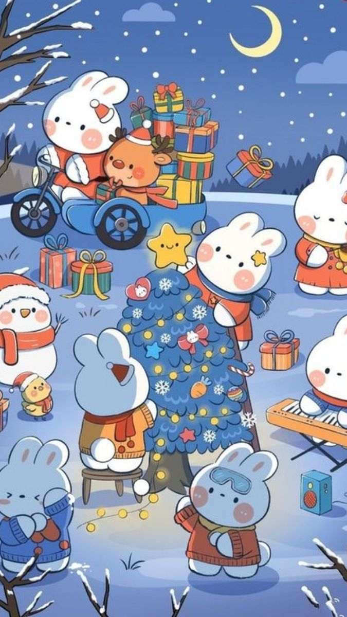 Thay áo mới cho dế yêu với hình nền Noel ấn tượng