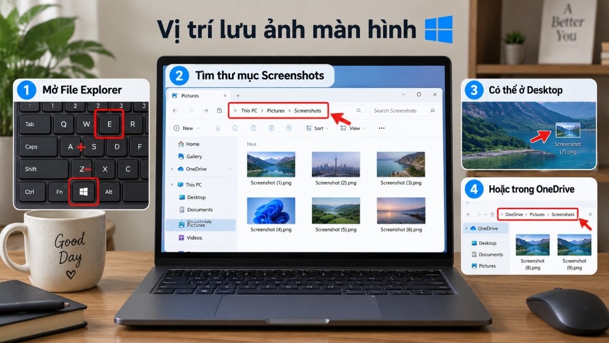 Vị tr&iacute; lưu ảnh m&agrave;n h&igrave;nh tr&ecirc;n Windows