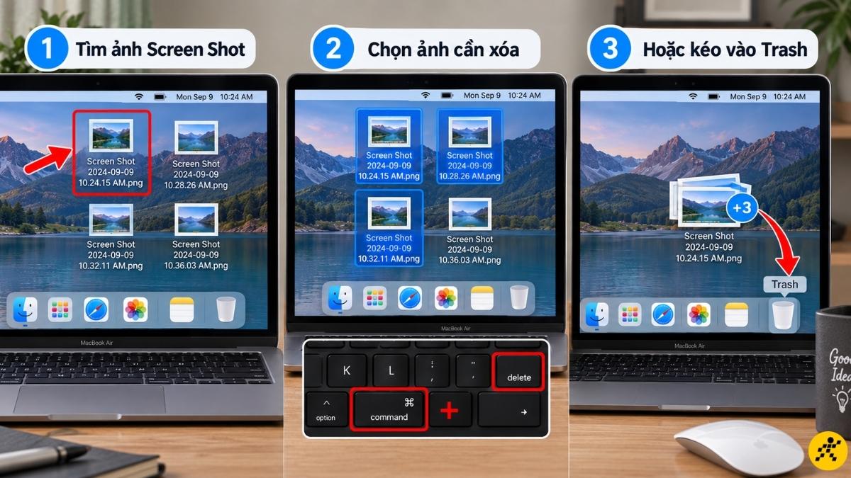 X&oacute;a ảnh thủ c&ocirc;ng tr&ecirc;n Desktop hoặc Finder