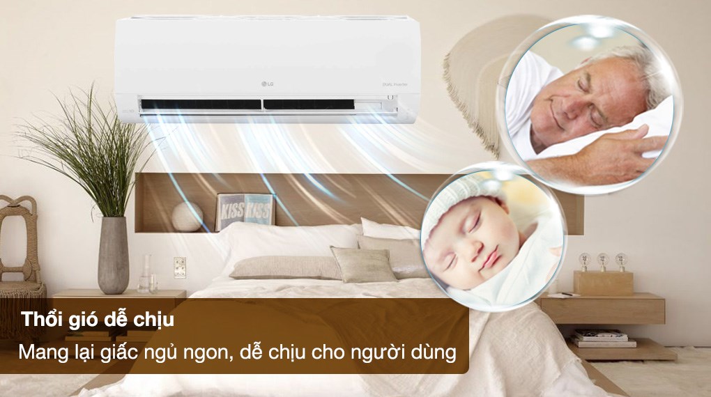 Máy lạnh LG Inverter 1.5 HP V13WIN1 có chế độ thổi gió dễ chịu