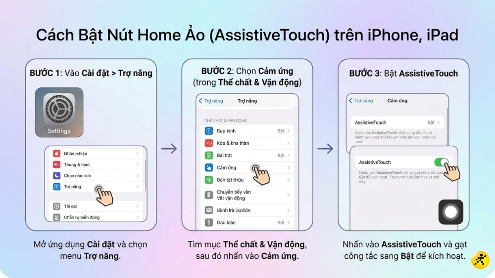 C&aacute;ch bật n&uacute;t Home ảo tr&ecirc;n iPhone, iPad 