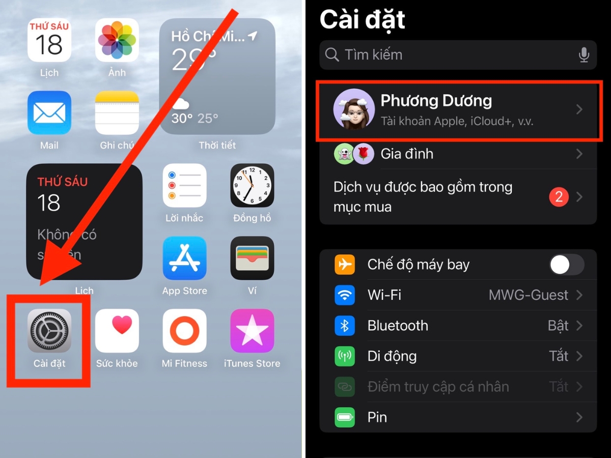 Nhấn v&agrave;o t&ecirc;n của bạn 
