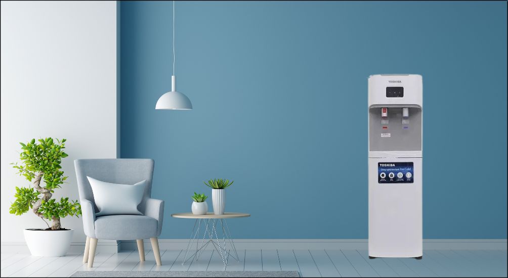 Máy làm nóng lạnh nước uống Toshiba RWF-W1669BV(W1) có 2 vòi nóng lạnh tiện lợi