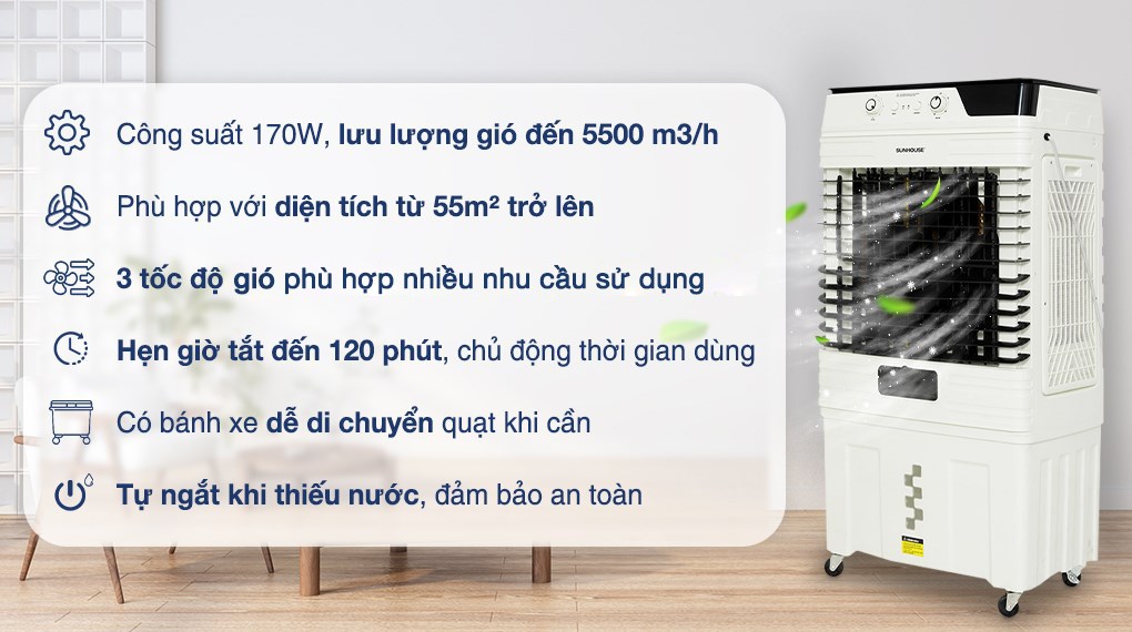 Quạt điều hòa Sunhouse SHD7759 170W
