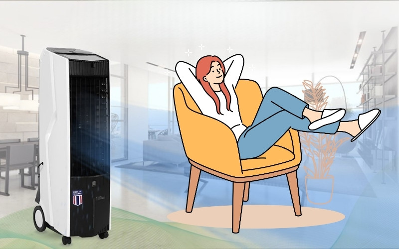 Tùy vào công suất hoạt động mà có vị trí ngồi phù hợp để hứng được vừa đủ lượng gió mát