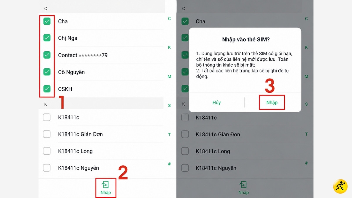 Chọn Nhập > Chọn Nhập lần nữa
