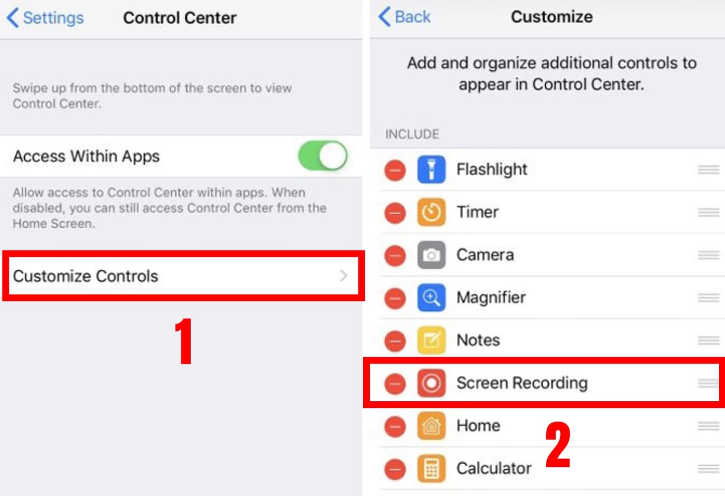 Kích hoạt tính năng ghi màn hình trên iPhone iOS 11