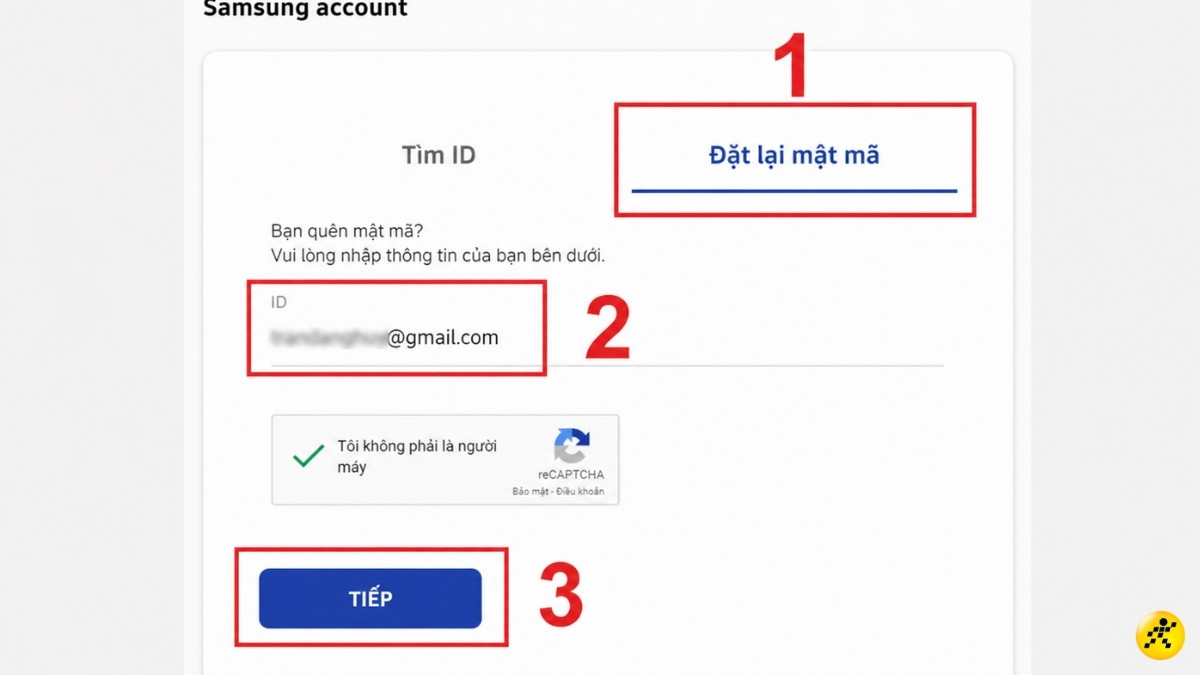 Nhập ID (email) > Chọn Tiếp