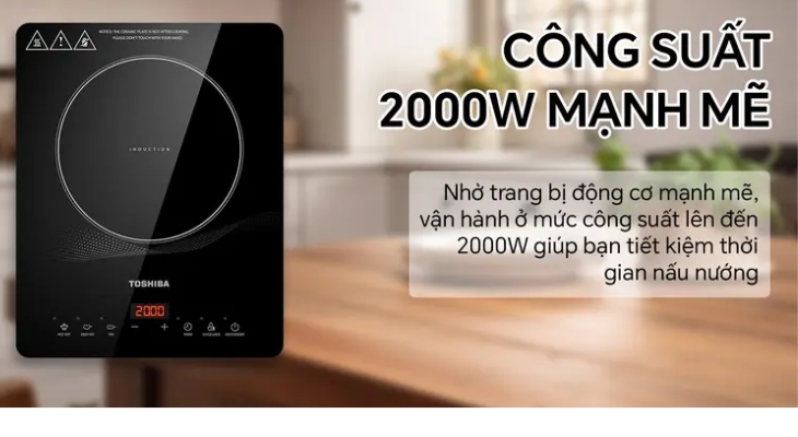 Bếp từ đơn Toshiba IC-20R1SV có công suất lên đến 2000W