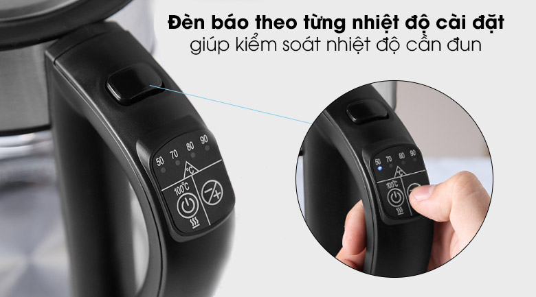 Bình đun siêu tốc Hafele 1.7 lít T-602C có thể tùy chỉnh nhiệt độ sôi của nước