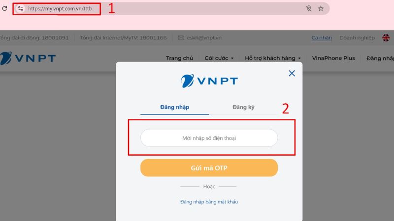 Kiểm tra số điện thoại Vinaphone trên trang Web