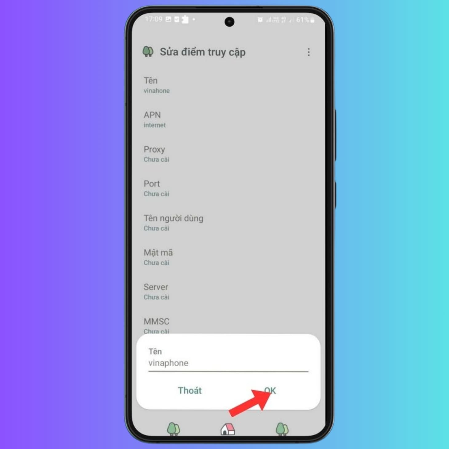 Nhập APN tự cài vào máy điện thoại Samsung Nhập APN tự cài vào máy điện thoại Samsung