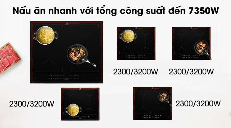 Bếp từ 4 vùng nấu lắp âm Electrolux EIV644 Gia nhiệt nhanh, làm chín thức ăn nhanh chóng