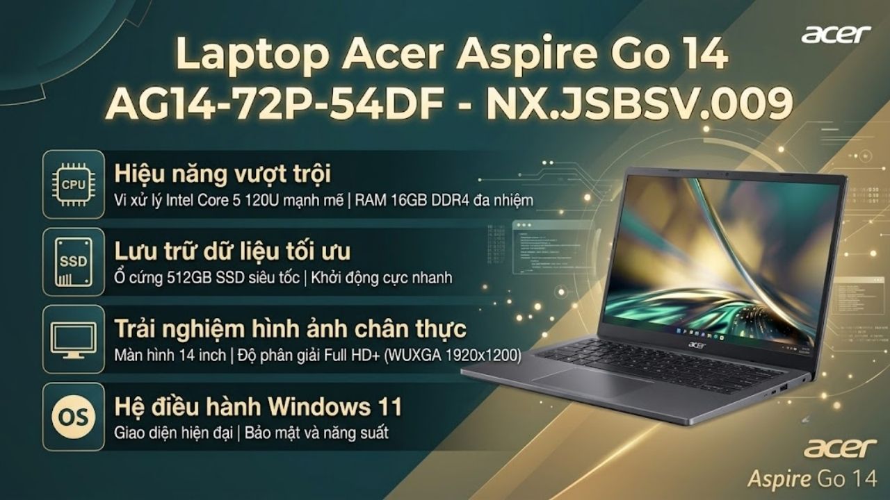 Laptop Acer Aspire Go 14 AG14-72P-54DF Laptop Acer Aspire Go 14 AG14-72P-54DF