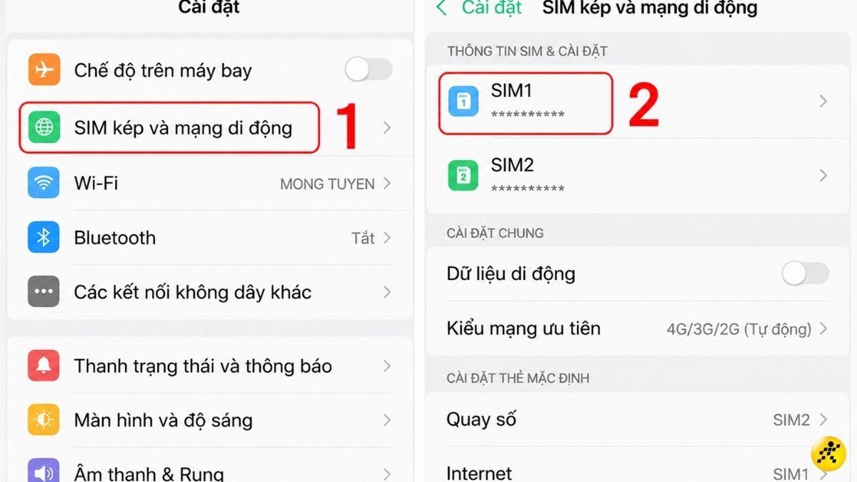 Chọn SIM1