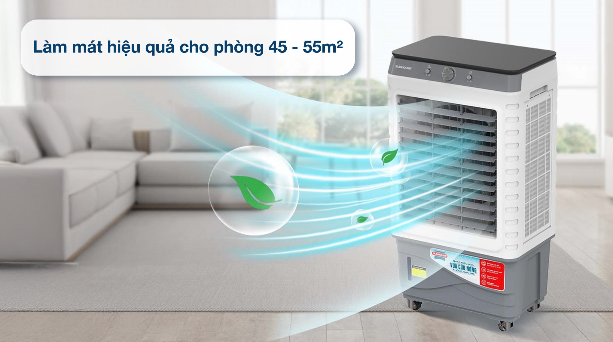 Quạt điều hòa Kangaroo KG50F103 130W làm dịu mát không khí hiệu quả