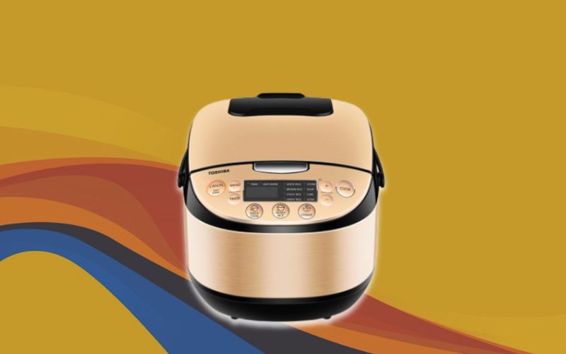 Nồi Toshiba RC-18DR3PV đẹp sang, nồi nhôm 8 lớp chống dính Binchotan, cơm ngon, dễ vệ sinh