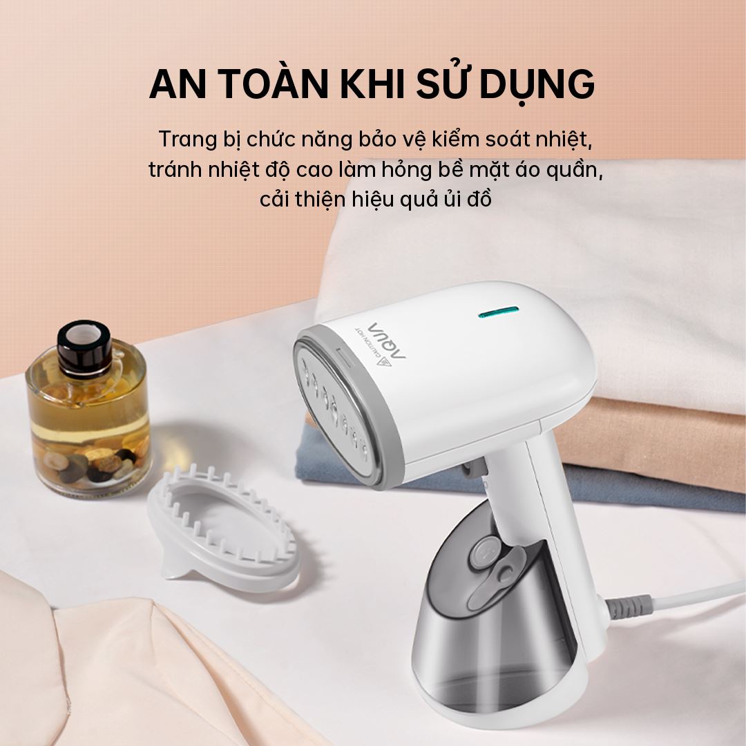 Bàn ủi hơi nước cầm tay AQUA AQS-SH2502R(W)-VN 1200W thiết kế đẹp, sử dụng an toàn 