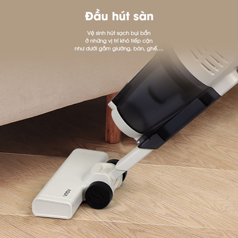 Máy hút bụi cầm tay AQUA AQS-CCX600R(W)-VN công suất mạnh mẽ, nhiều đầu hút