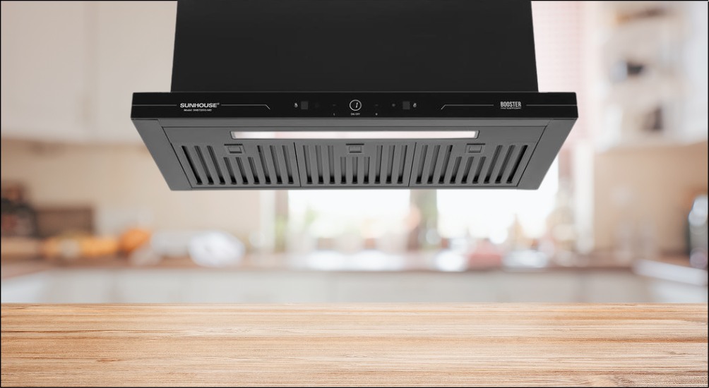 Máy hút mùi âm tủ Sunhouse SHB72095-MD có thể hút thải tuần hoàn bằng than hoạt tính