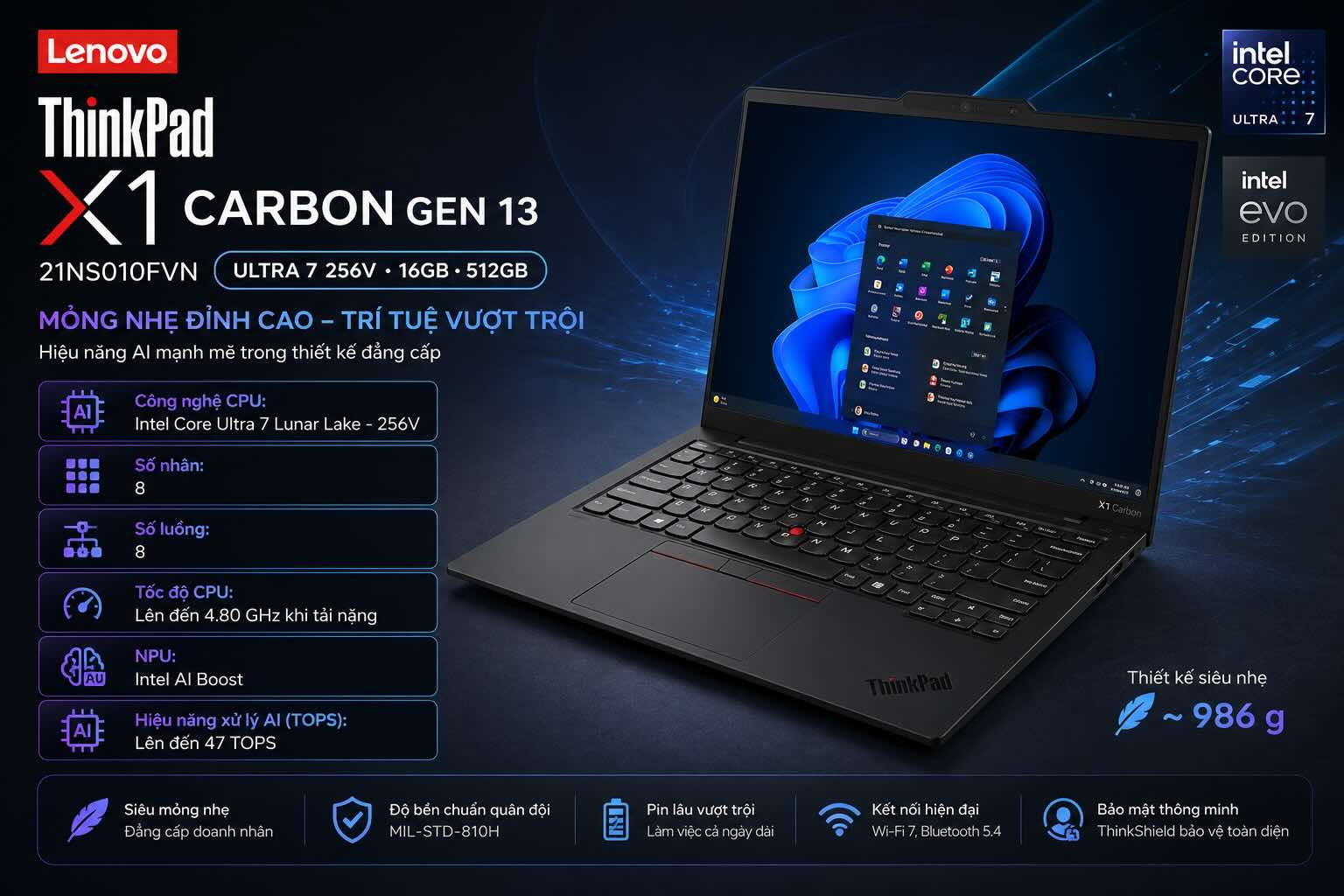 Lenovo ThinkPad X1 Carbon Gen 13 (21NS010FVN)