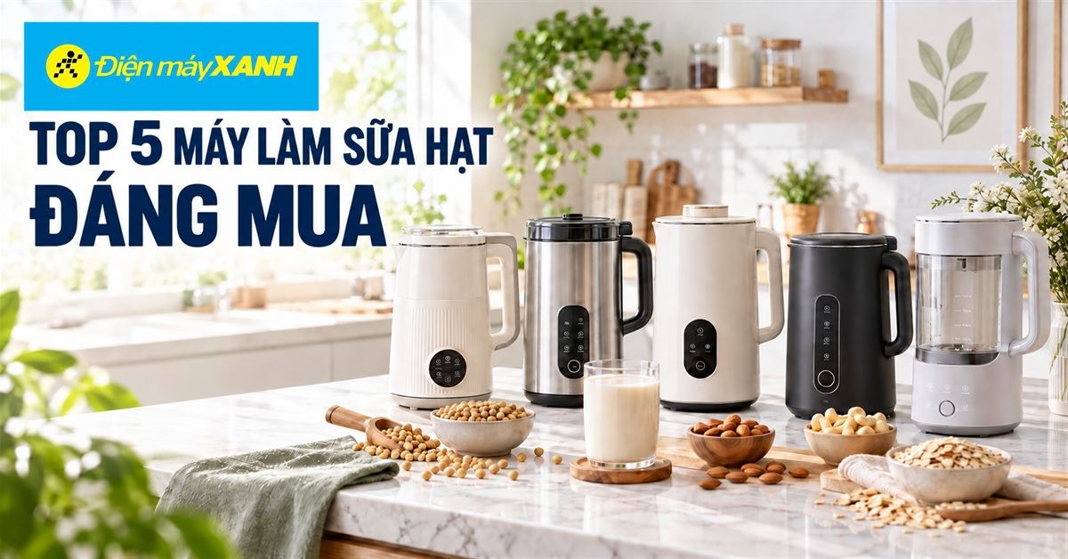 Máy làm sữa hạt loại nào tốt? Top 5 máy làm sữa hạt tốt bạn nên mua