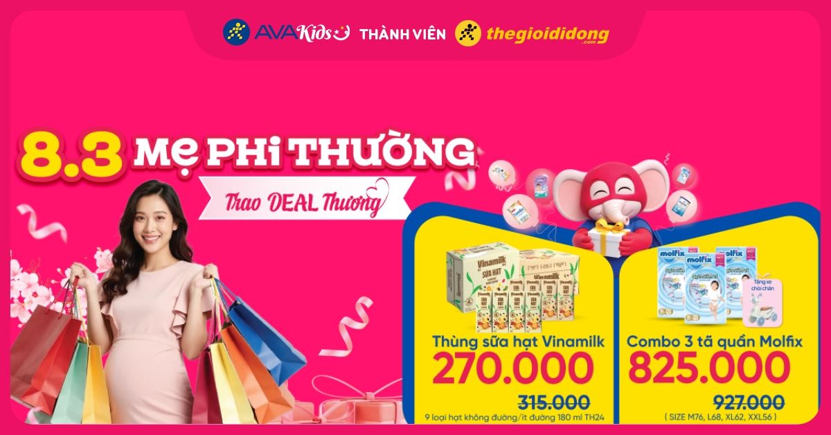 (04/03 - 08/03) AVAKIDS mừng 8/3 – Mẹ phi thường, trao deal thương