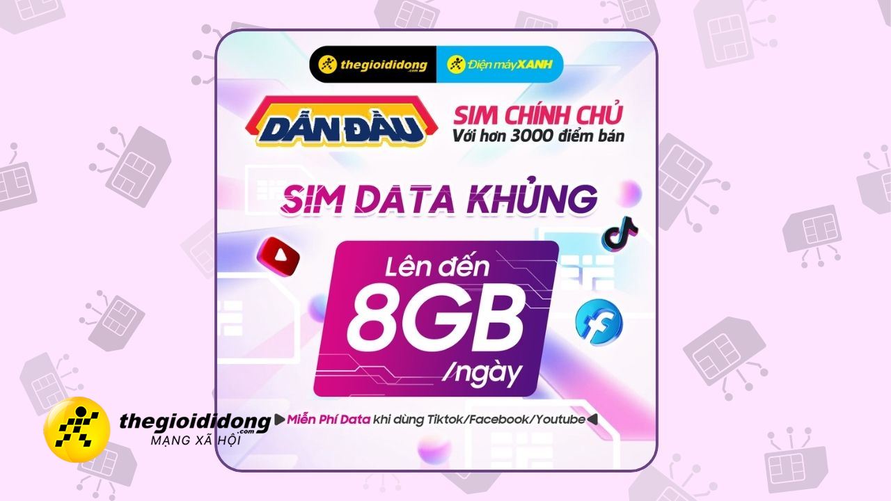 Lượt mạng vivo cùng 5 chiếc SIM data khủng đến 8 GB/ngày, đăng ký chính chủ với hơn 3.000 điểm bán