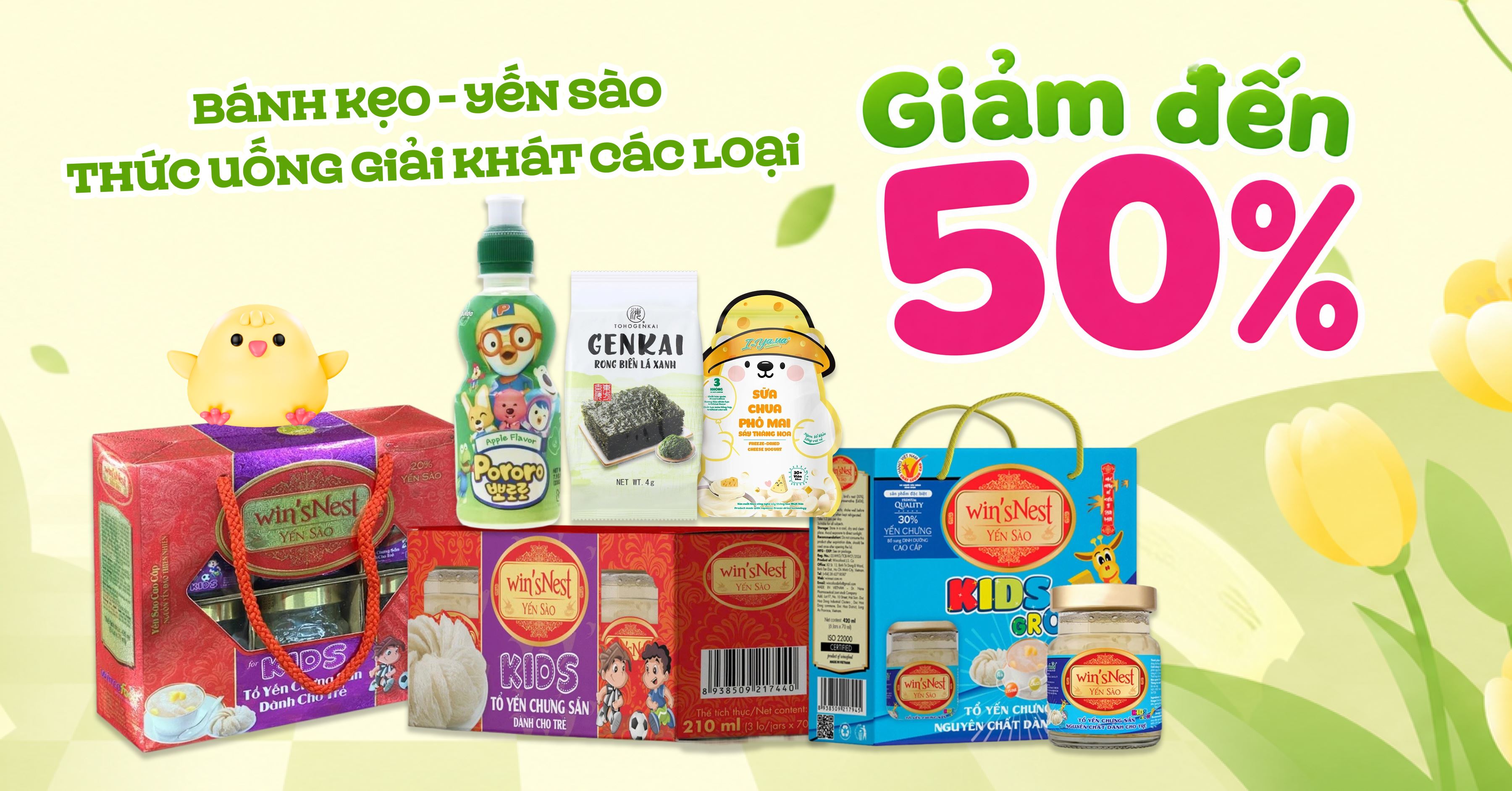 (04.05 - 31.05) YẾN SÀO - THỨC UỐNG GIẢI KHÁT - BÁNH KẸO SALE ĐẾN 50%