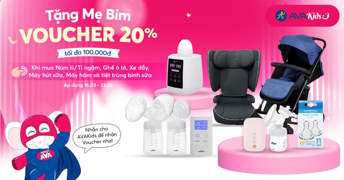 (16.03 - 22.03) AVAKids tặng mẹ Bỉm voucher 20% tối đa 100.000đ