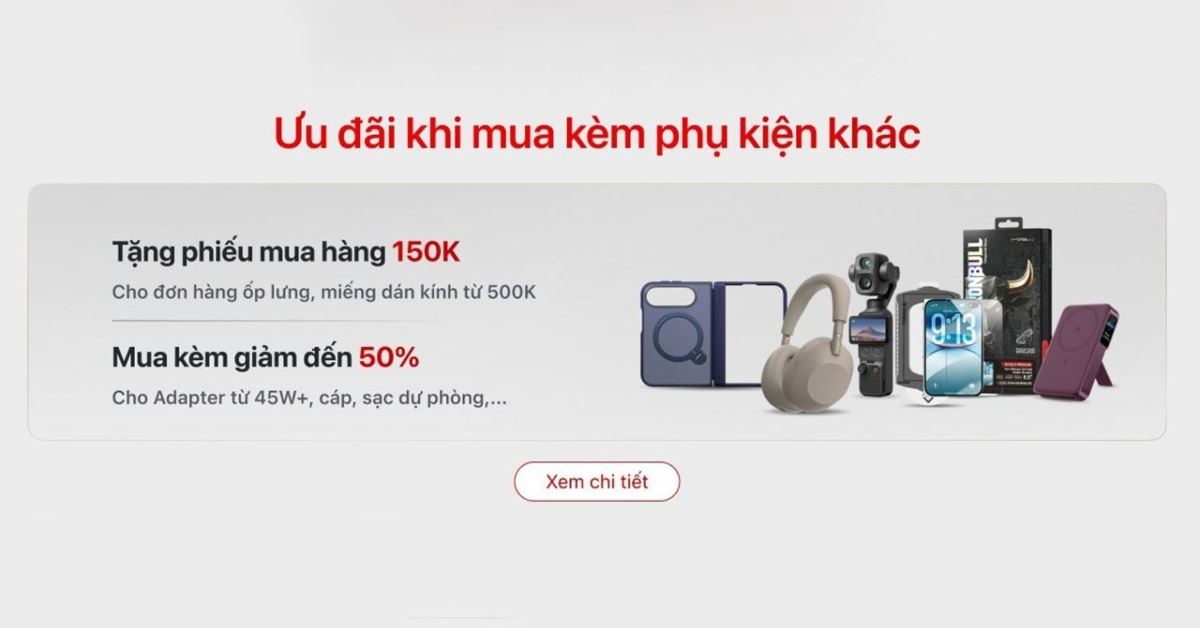 Phụ kiện mua kèm iPhone Duo: Tặng PMH đến 150K, nhiều phụ kiện, đồng hồ giảm đến 50%