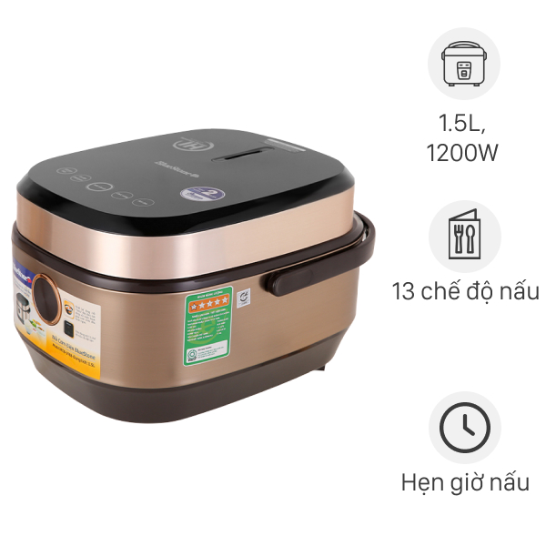 Nồi cơm điện cao tần Bluestone RCB-5988, 1.5 lít, nắp trong tháo rời, màn hình LED