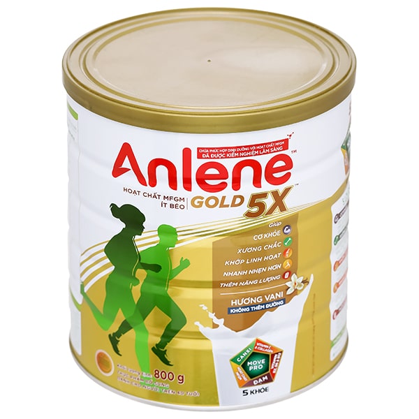Sữa bột Anlene Gold 5X Hương Vani 800G