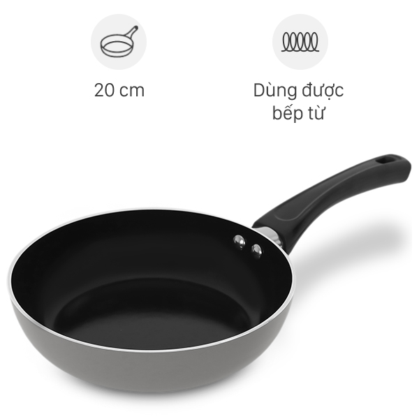 chảo nhôm chống dính vân đá đáy từ 20 cm elmich colosseum y1 el-3718 xanh dương