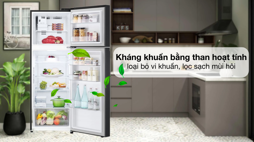 Tủ lạnh LG Inverter 315 lít LTB31BLMA - Công nghệ kháng khuẩn khử mùi
