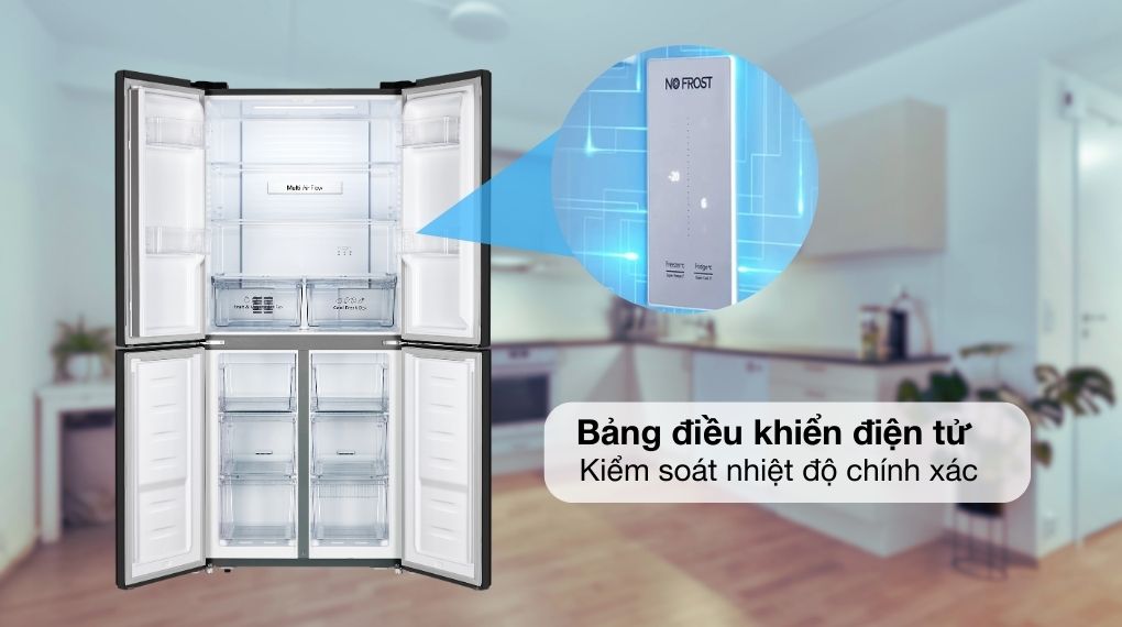 Tủ lạnh Hisense Inverter 427 lít Multi Door RQ519N4EBU - Bảng điều khiển