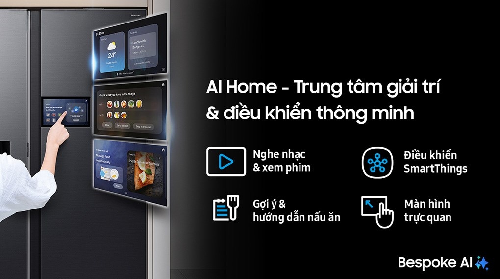 Tủ lạnh Samsung Inverter 615 lít Side By Side AI Home RS90F65D2FSV - Tiện ích
