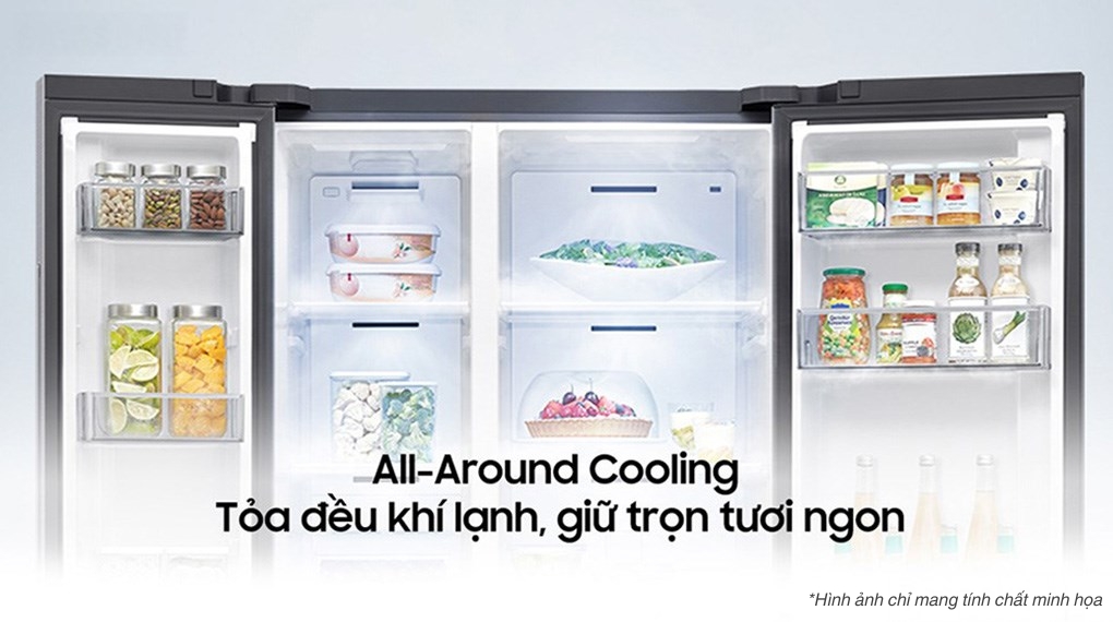 Tủ lạnh Samsung Inverter 615 lít Side By Side AI Home RS90F65D2FSV - Công nghệ làm lạnh - bảo quản thực phẩm
