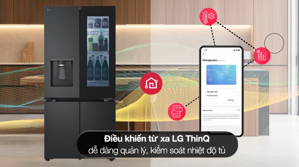 Tủ lạnh LG Inverter 576 lít Multi Door InstaView LFD58BLMAI - Tiện ích