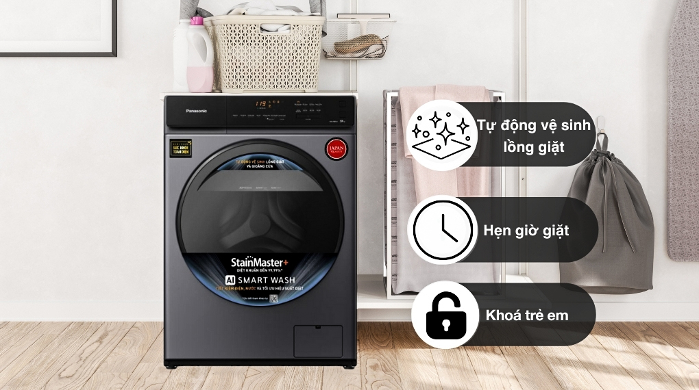 Tiện ích - Máy giặt Panasonic Inverter 9 kg NA-V90FA1LVT