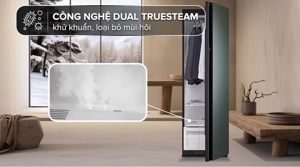 Công nghệ TrueSteam - Tủ chăm sóc quần áo thông minh LG Styler Inverter 5 móc SC5MNR4G