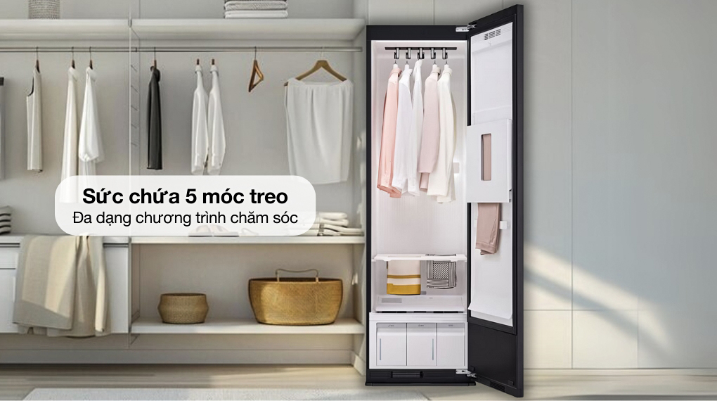 Khối lượng chăm sóc - Tủ chăm sóc quần áo thông minh LG Styler Inverter 5 móc SC5MNR4G