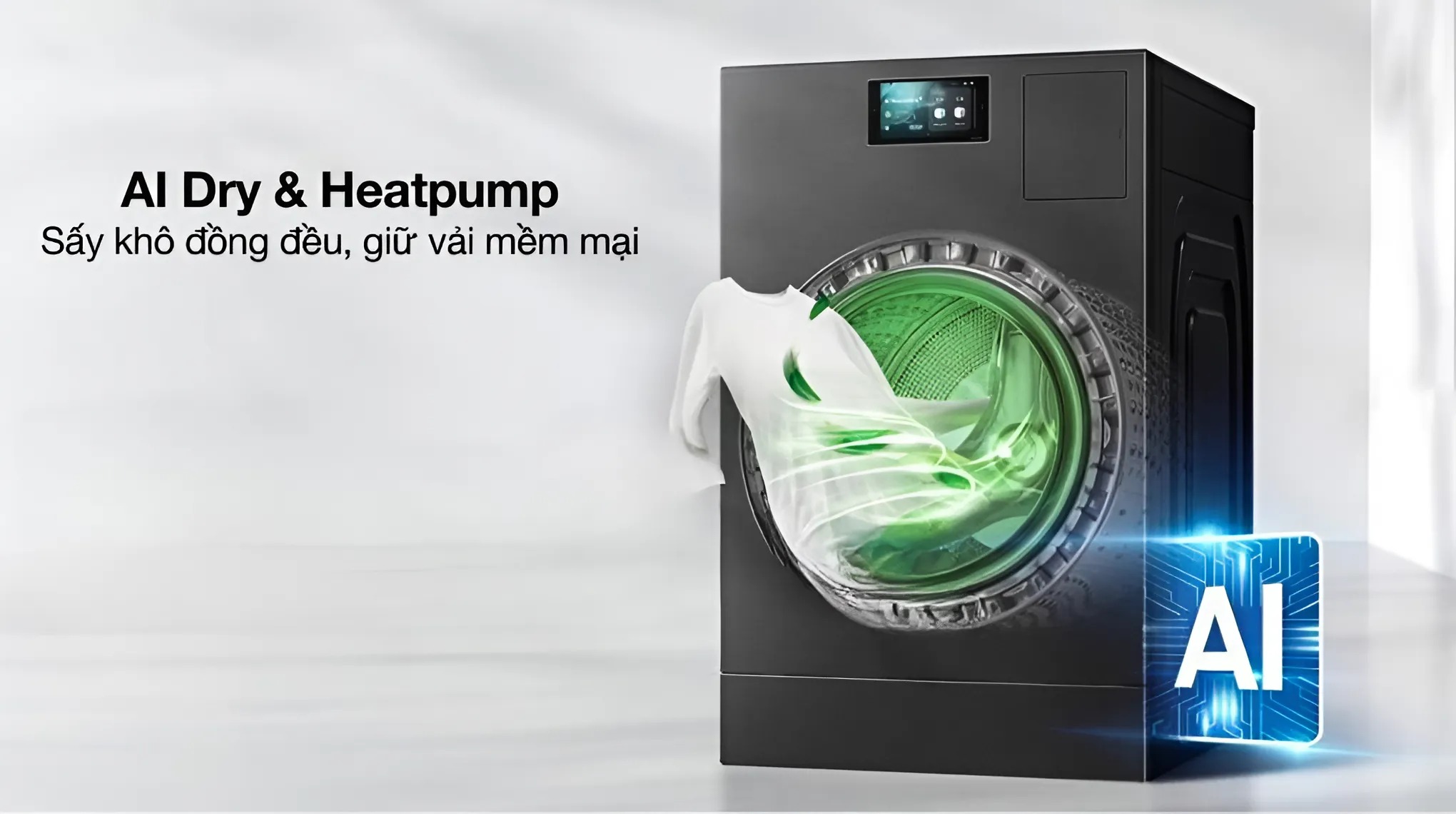 AI Dry & Heatpump - Máy giặt sấy Samsung AI Combo Heatpump Inverter giặt 25 kg - sấy 15 kg WD25DB8995BZSV AI Dry & Heatpump - Máy giặt sấy Samsung AI Combo Heatpump Inverter giặt 25 kg - sấy 15 kg WD25DB8995BZSV