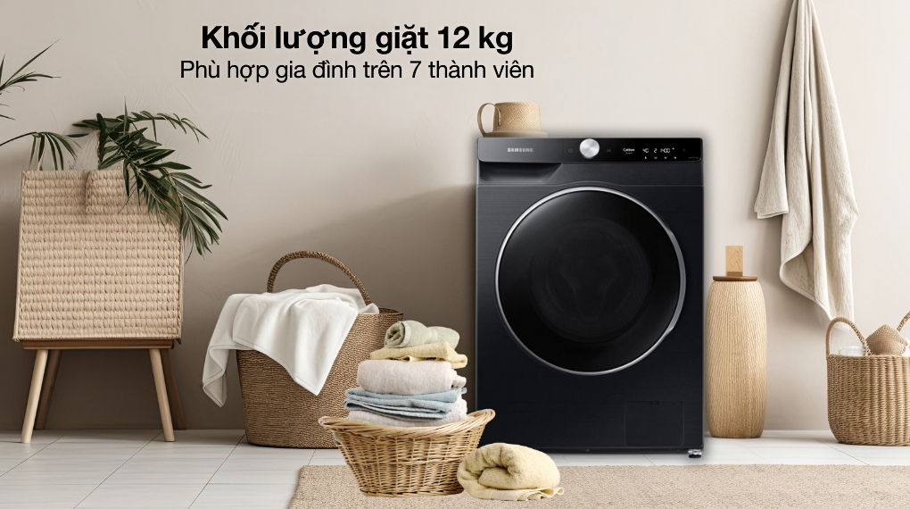 Khối lượng giặt - Máy giặt Samsung AI EcoBubble Inverter 12 kg WW12CGP44DSBSV