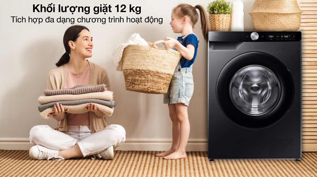 Khối lượng giặt - Máy giặt Samsung AI EcoBubble Inverter 12 kg WW12CG604DLBSV