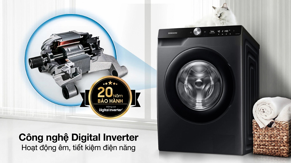 Công nghệ Digital Inverter - Máy giặt Samsung AI EcoBubble Inverter 12 kg WW12CG604DLBSV