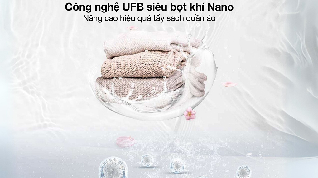 Công nghệ UFB siêu bọt khí Nano - Máy giặt Toshiba Inverter 17 kg AW-DUN1800MV(SG)