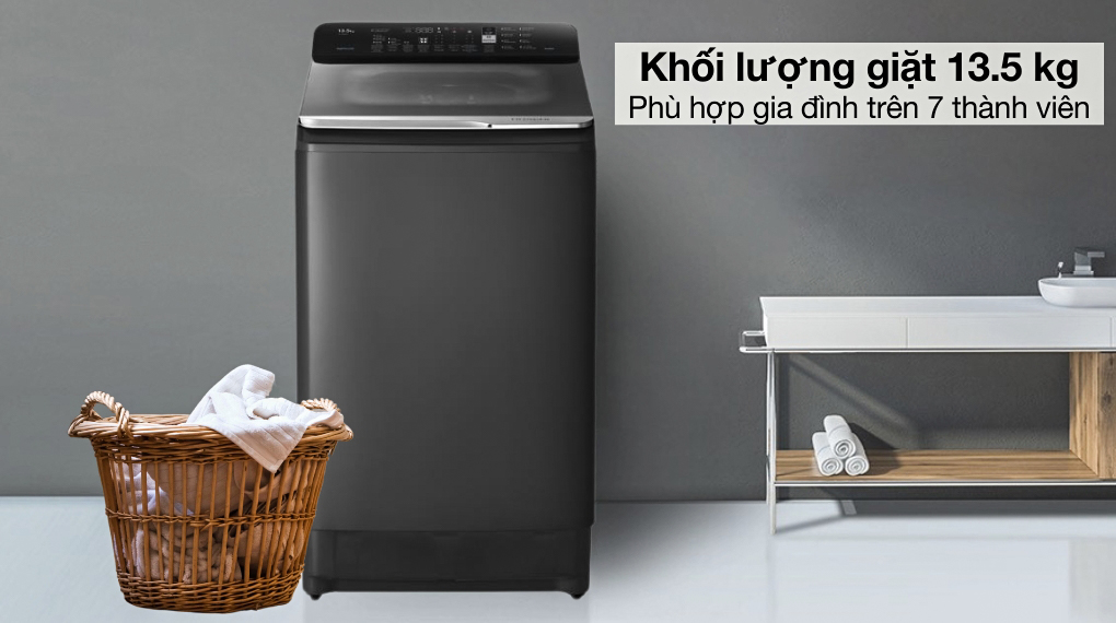 Khối lượng giặt - Máy giặt Hitachi Inverter 13.5 kg LTL H3MVJWT GG