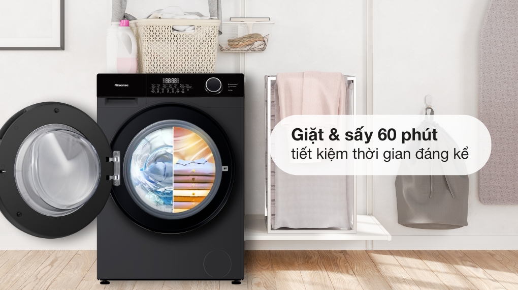 Máy giặt sấy Hisense Inverter giặt 10.5 kg - sấy 7 kg WD105M3 - Giặt & Sấy 60 phút